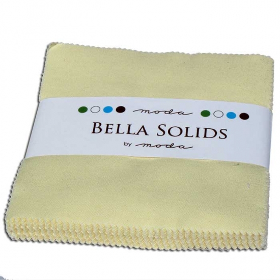 Bella Solids Charm Pack by Moda, Snow, SKU 9900PP 11 - Click Image to Close