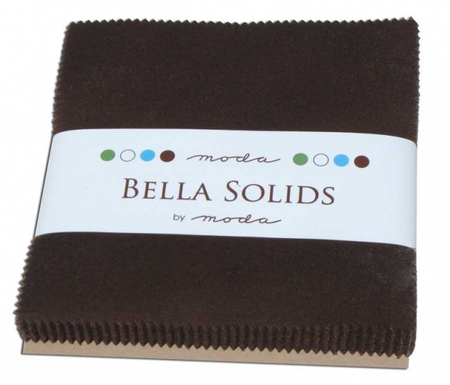 Bella Solids Charm Pack by Moda, Brown, SKU 9900PP 71 - Click Image to Close