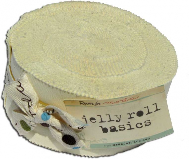 Bella Solids Jelly Roll by Moda, Snow SKU 9900JR 11 - Click Image to Close