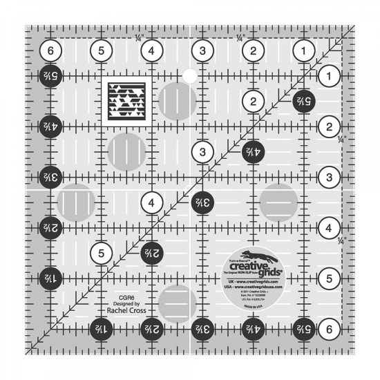 Creative Grids Ruler, 6 1/2 x 6 1/2 - Click Image to Close