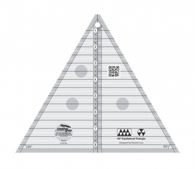 Creative Grid Ruler, 60 degree triangle, 8" finished size - Click Image to Close