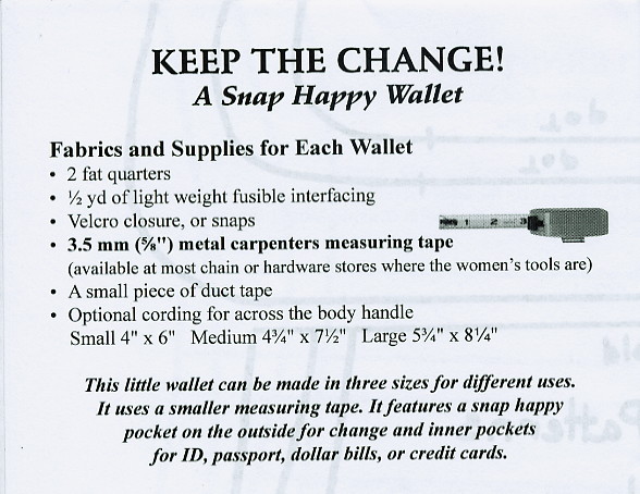 Keep The Change by Stitchin' Sisters - Click Image to Close