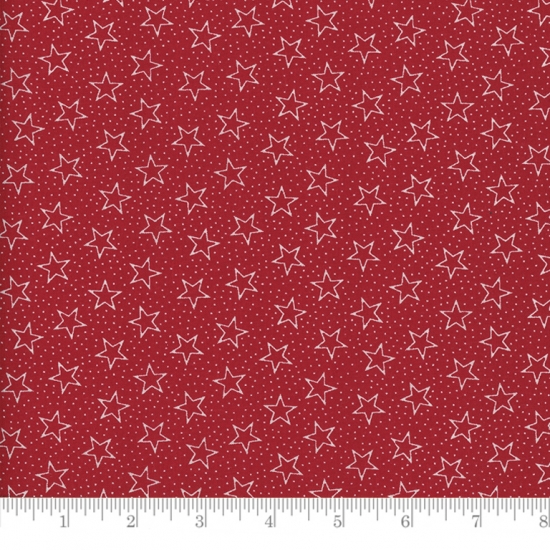 108" Wide Backing, Patriotic, Red with White Stars, SKU 49522 - Click Image to Close