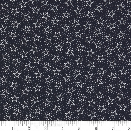 108" Wide Backing, Patriotic, Navy with White Stars, SKU 49522 - Click Image to Close