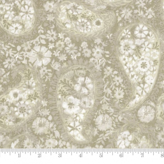 108" Wide Backing, Paisley, Tan, SKU 49374 - Click Image to Close