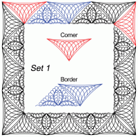 Caroline Feather Tri Border Corner Sets - 4 patterns