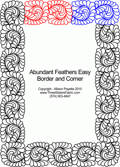 Abundant Feathers Easy Border and Corner - Click Image to Close