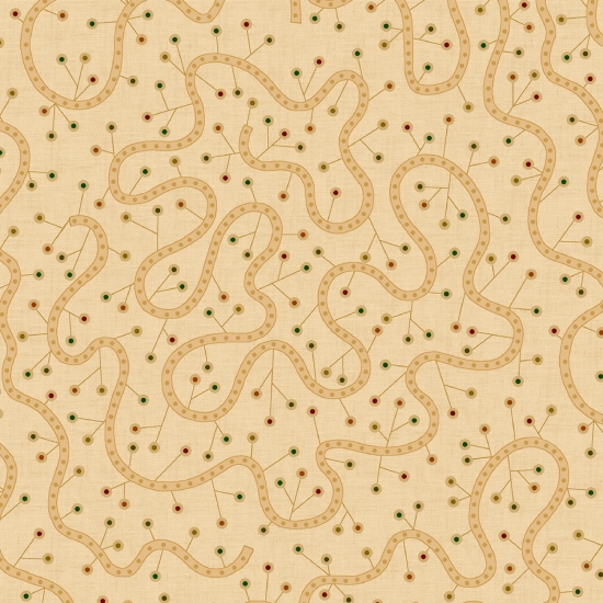 108" Wide Backing, Spiced Paisley Swirly Vine - Click Image to Close