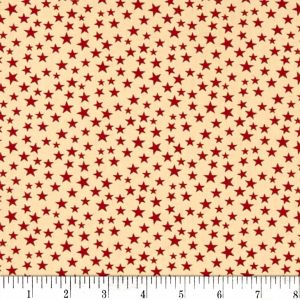 108" Wide Backing, Patriotic, Red Stars on Tan, SKU 49188