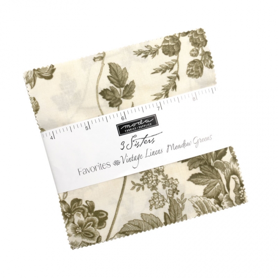 Meadow Greens - 3 Sisters Favorites for Moda, Charm Pack - Click Image to Close
